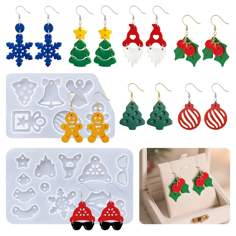 Moule silicone bijoux arbre flocon cloche ange