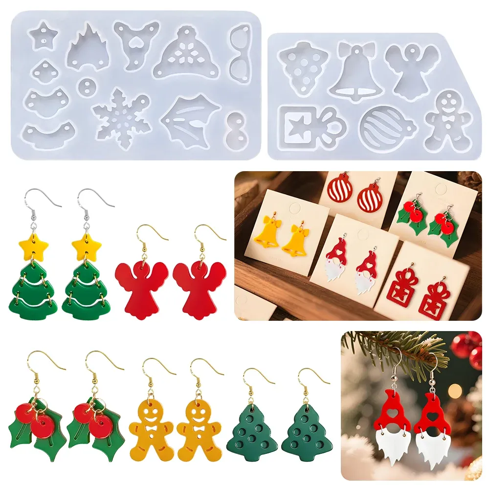 Moule silicone bijoux arbre flocon cloche ange