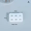 Moule silicone bijoux boule perles carrées 6 trous – Couleur BLANC (A)