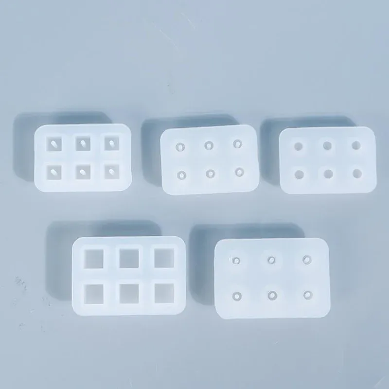 Moule silicone bijoux boule perles carrées 6 trous