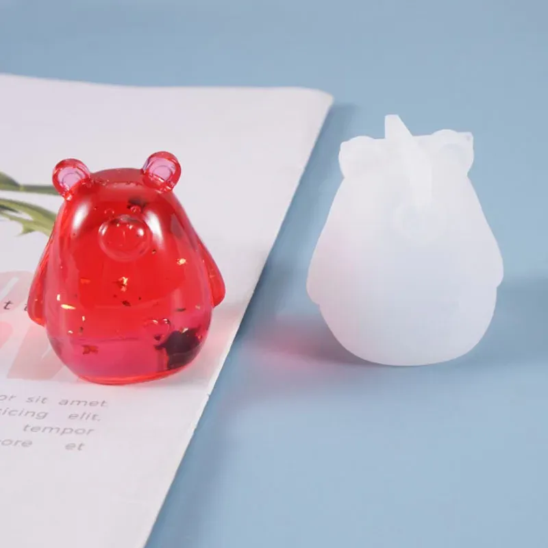 Moule silicone bijoux oiseau ours sac porte-bonheur