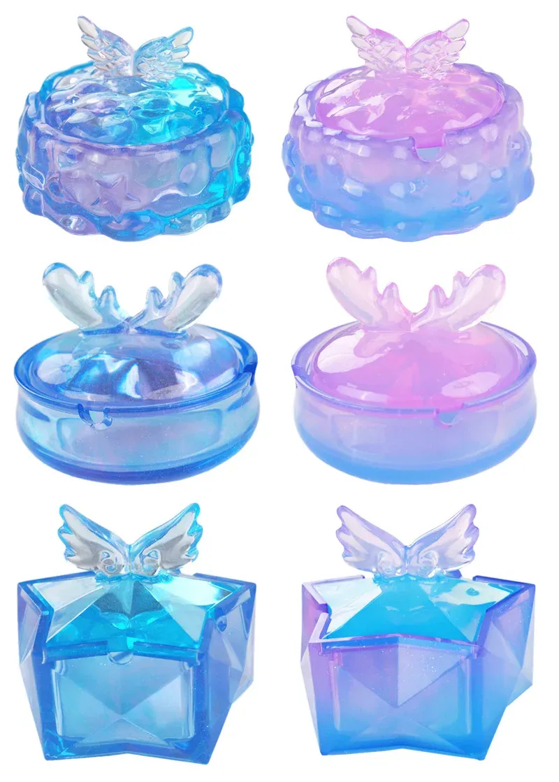 Moule silicone boîte rangement, cendrier, nuages, étoiles, ailes