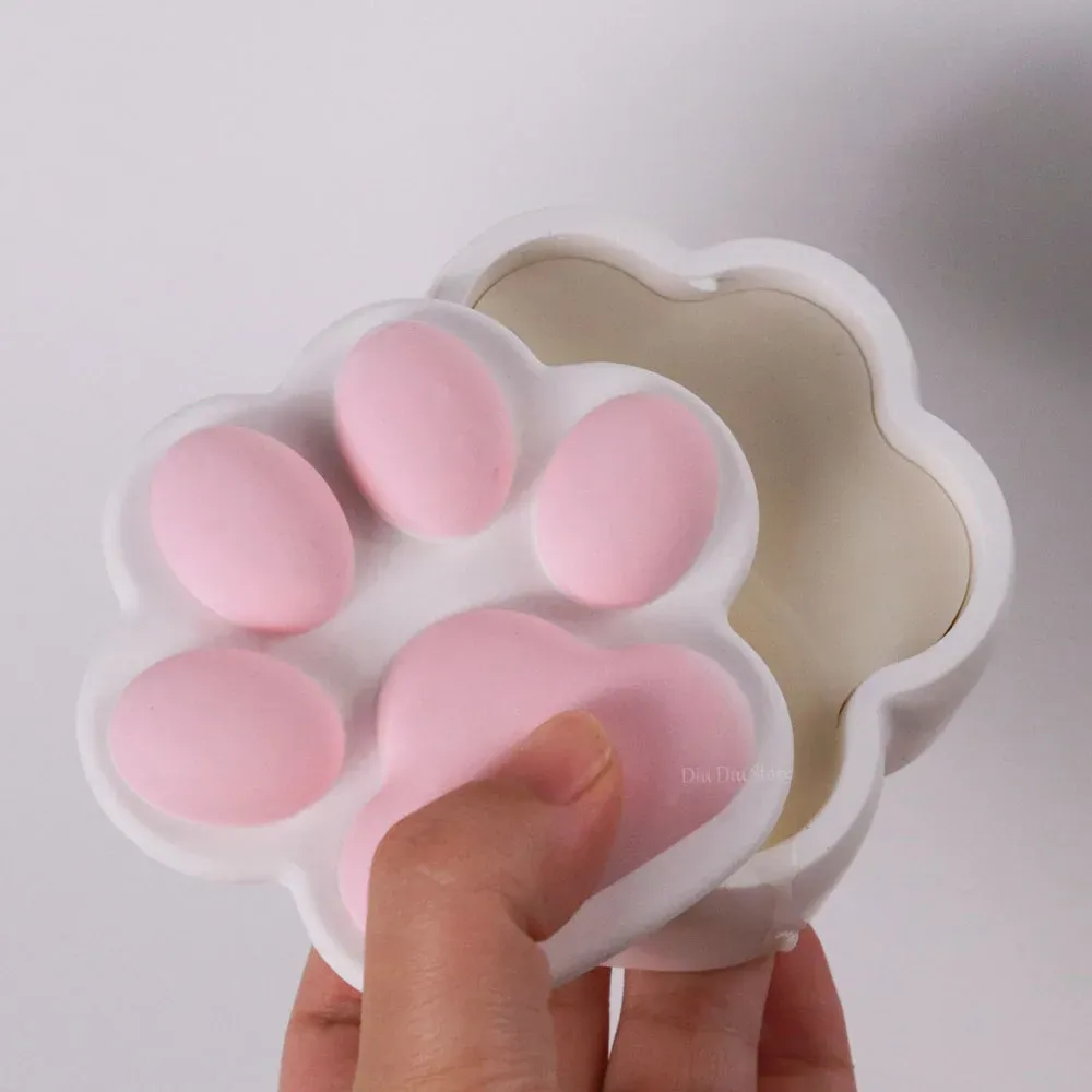 Moule silicone boîte rangement griffes chat, pot bougie, cendrier