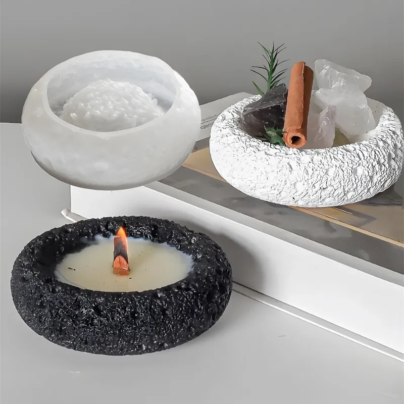 Moule silicone boîte rangement roche, cendrier, tasse bougie