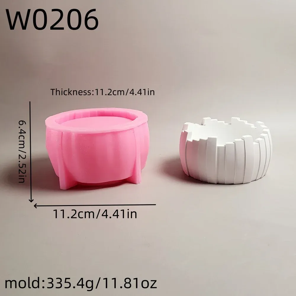 Moule silicone bol rangement rayé, bougeoir, cendrier