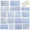 Moule silicone boucles d'oreilles cœur feuilles lune bijoux – 1