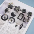 Moule silicone boucles d'oreilles cœur feuilles lune bijoux – 6