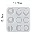 Moule silicone boucles d'oreilles cœur feuilles lune bijoux – Couleur BLANC (09)