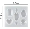 Moule silicone boucles d'oreilles cœur feuilles lune bijoux – Couleur Blanc crème (11)