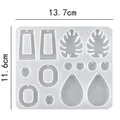 Moule silicone boucles d'oreilles cœur feuilles lune bijoux – Couleur GRIS FONCÉ (05)