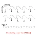 Moule silicone boucles d'oreilles géométriques pinces à cheveux – Color Silver - 10 Sets
