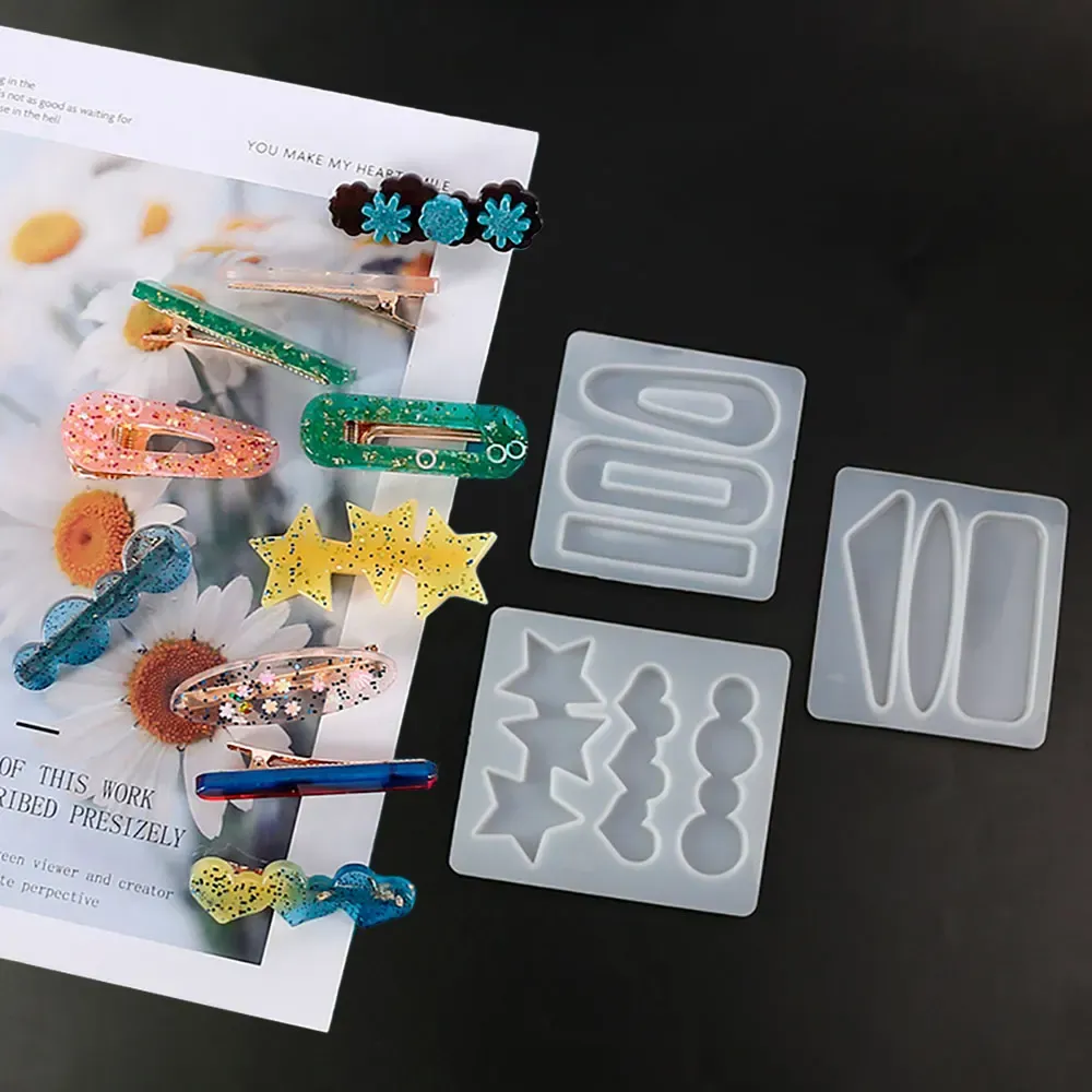 Moule silicone boucles d'oreilles géométriques pinces à cheveux
