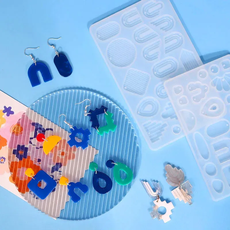 Moule silicone boucles d'oreilles pendentif résine époxy pour bijoux