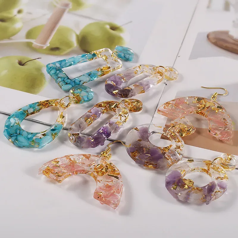 Moule silicone boucles d'oreilles pendentif résine époxy pour bijoux