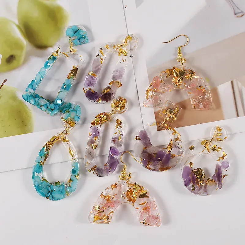 Moule silicone boucles d'oreilles pendentif résine époxy pour bijoux