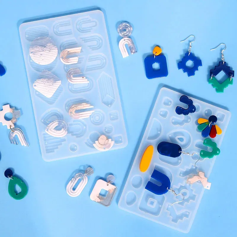 Moule silicone boucles d'oreilles pendentif résine époxy pour bijoux