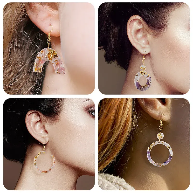 Moule silicone boucles d'oreilles pendentif résine époxy pour bijoux