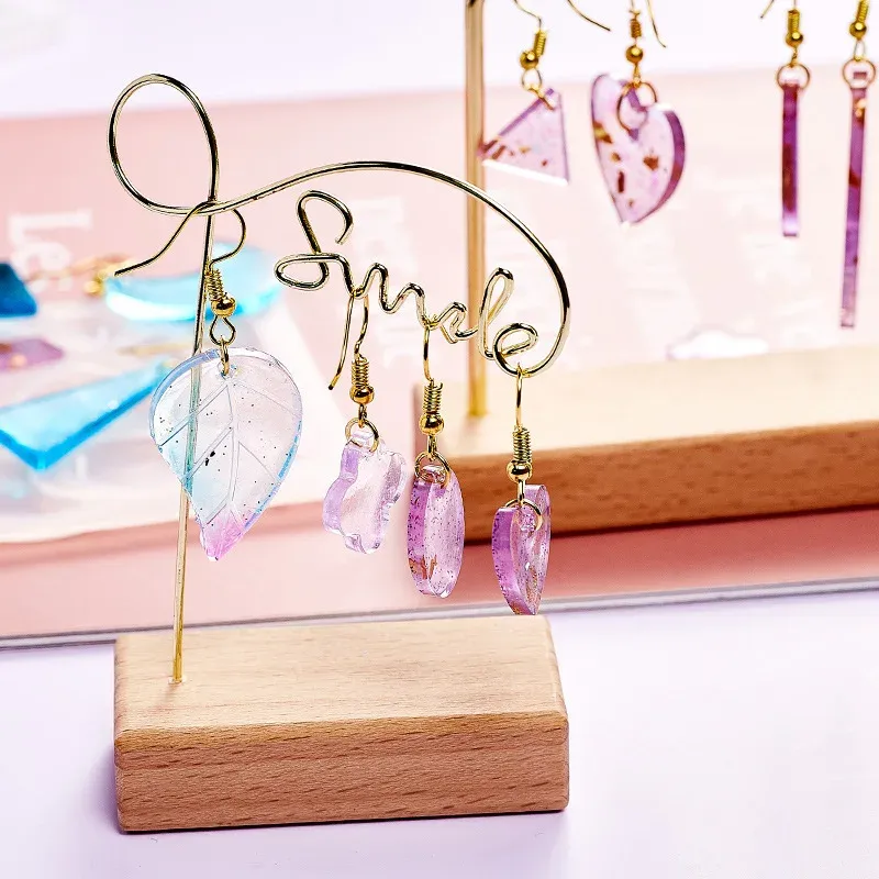 Moule silicone boucles d'oreilles pendentif résine époxy pour bijoux