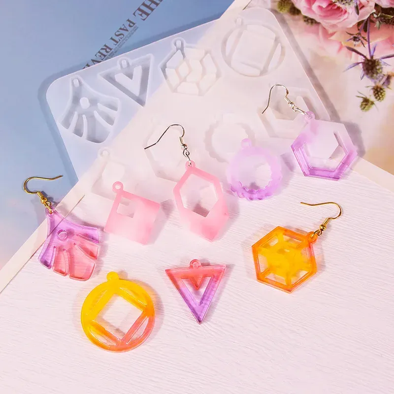 Moule silicone boucles d'oreilles pendentif résine, papillon, feuille
