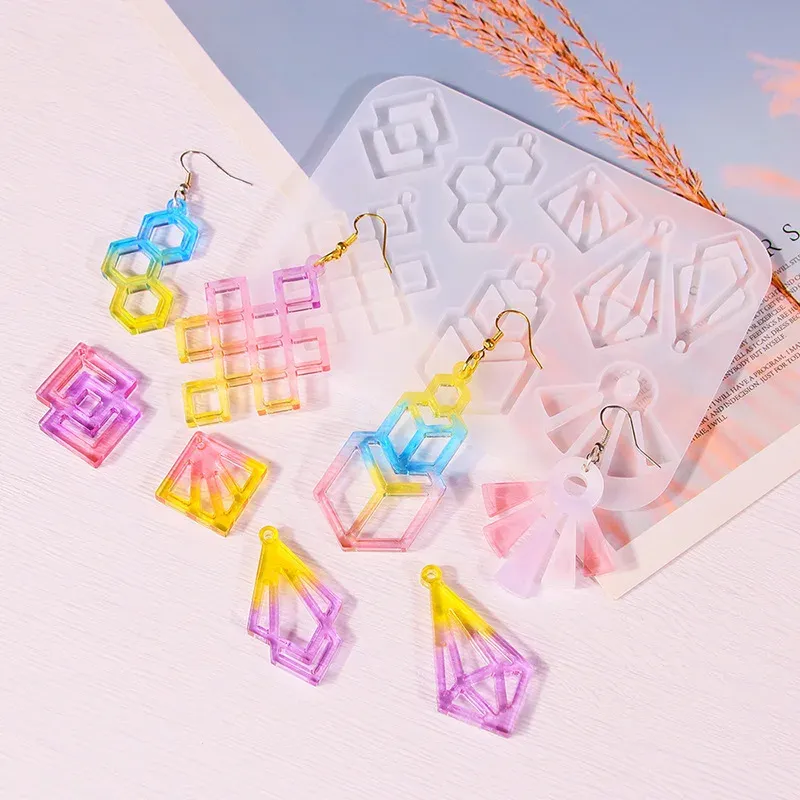 Moule silicone boucles d'oreilles pendentif résine, papillon, feuille