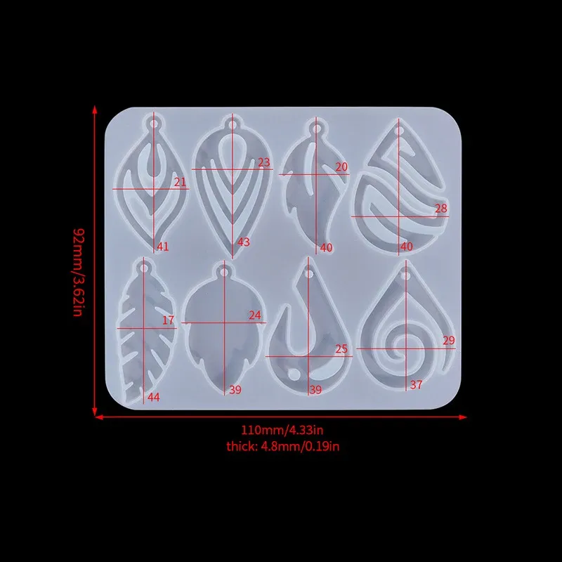 Moule silicone boucles d'oreilles pendentif résine, papillon, feuille