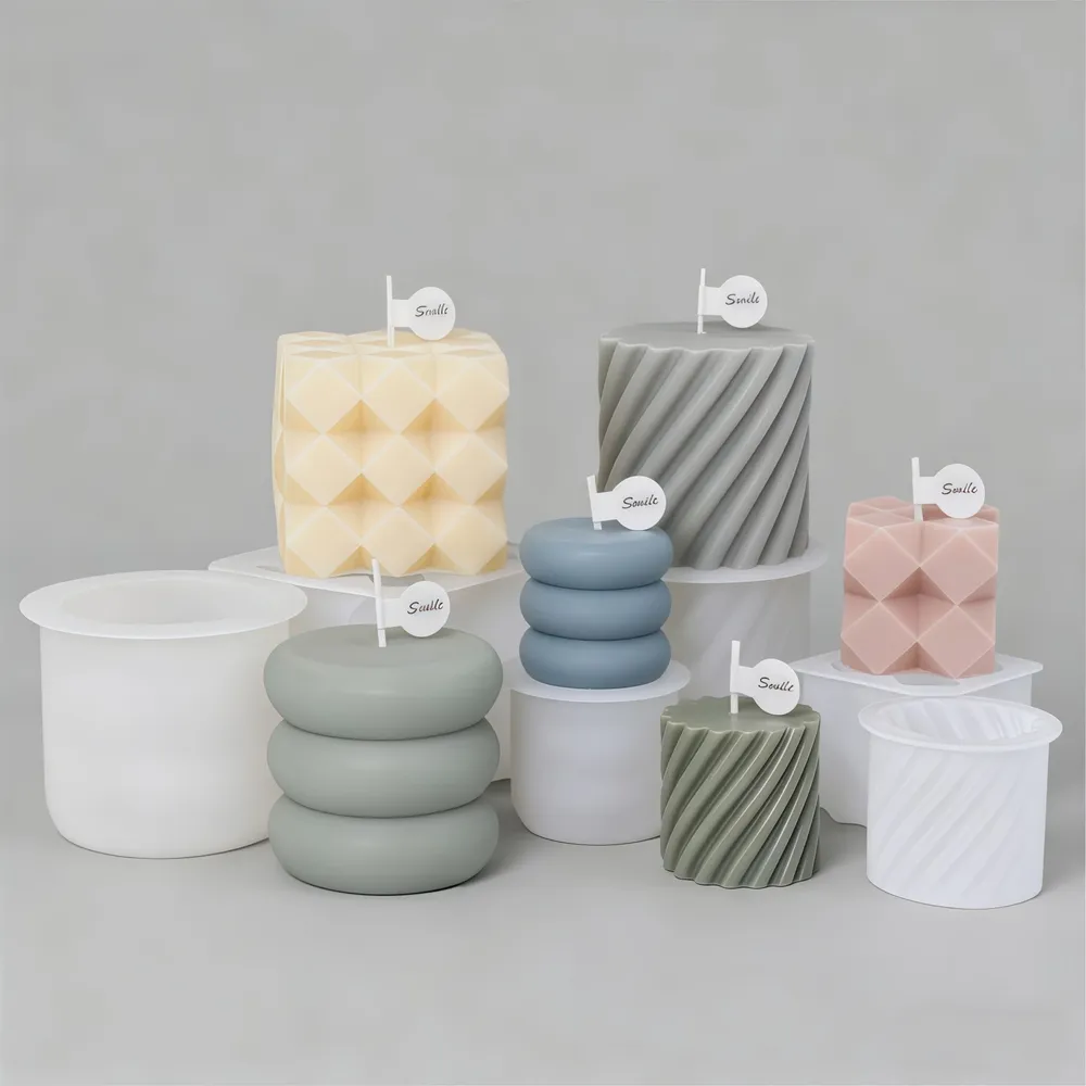 Moule silicone bougie géométrique diamant pour savon résine