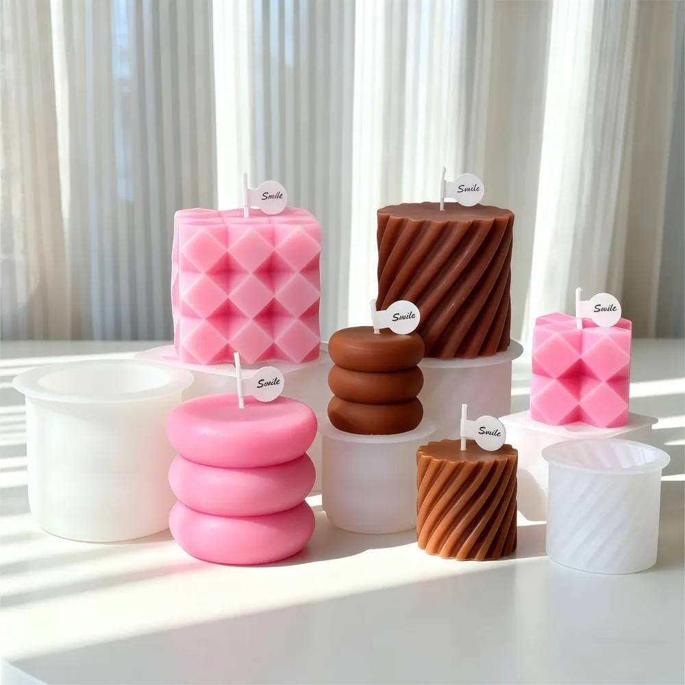 Moule silicone bougie géométrique diamant pour savon résine