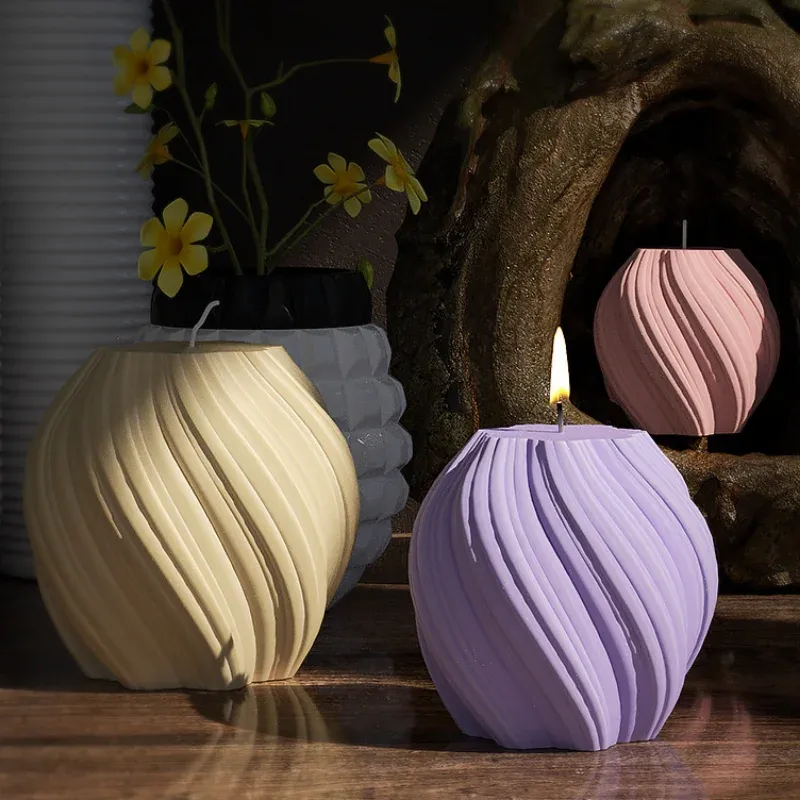 Moule silicone bougie géométrique S à L pour résine