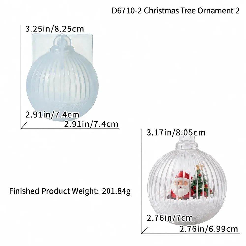 Moule silicone boule Noël creuse pendentif sapin résine