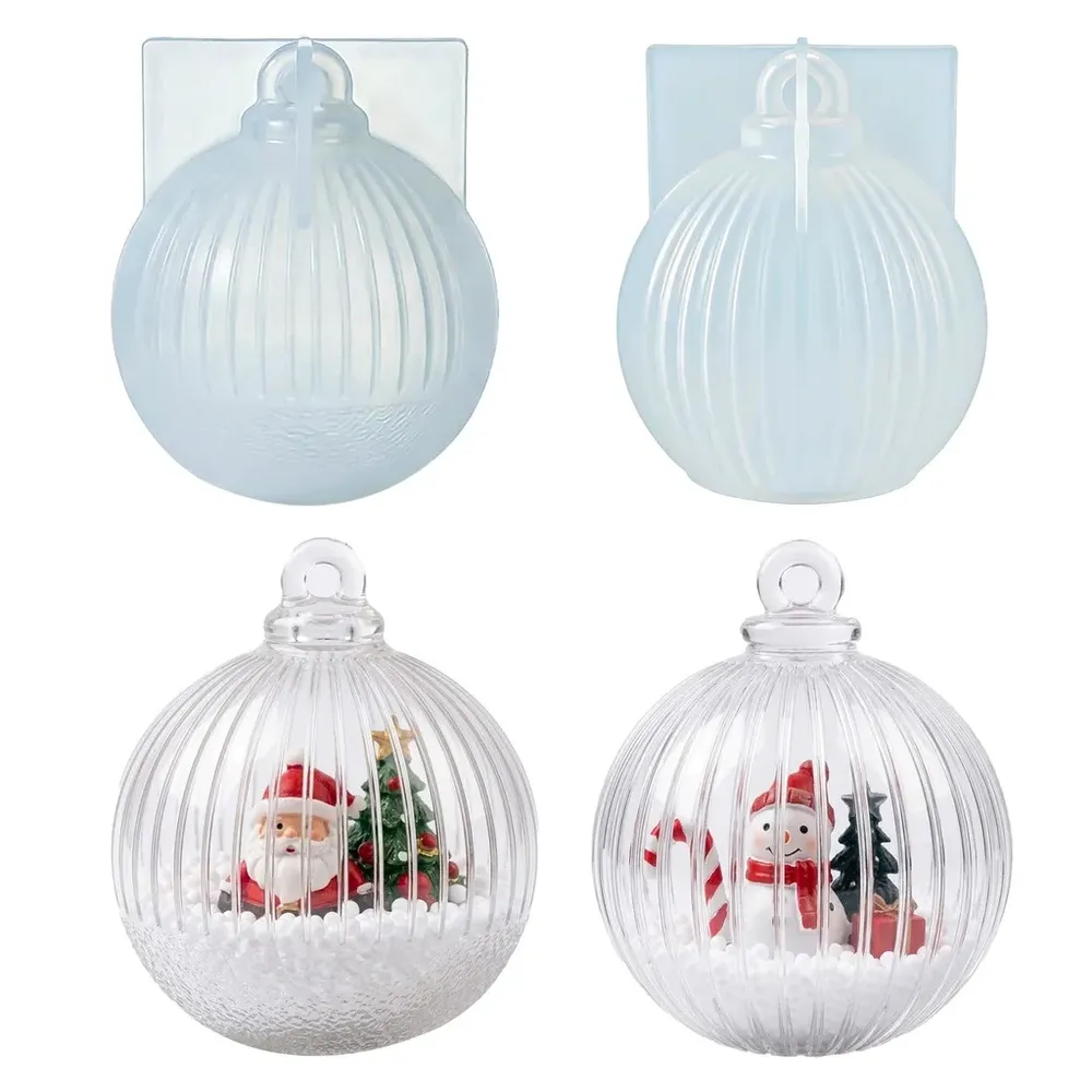 Moule silicone boule Noël creuse pendentif sapin résine