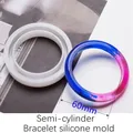 Moule silicone bracelet résine époxy pour bijoux – Couleur Semi-cylindre 60 mm