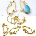 Moule silicone cadre métallique chat pour bijoux résine – 2