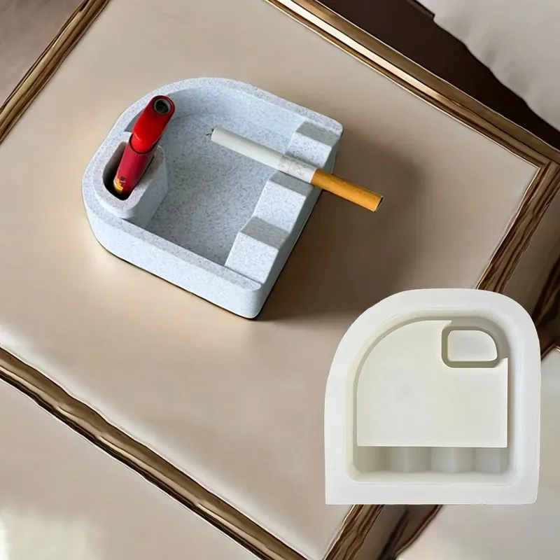 Moule silicone cendrier béton, emplacement briquet, cigare