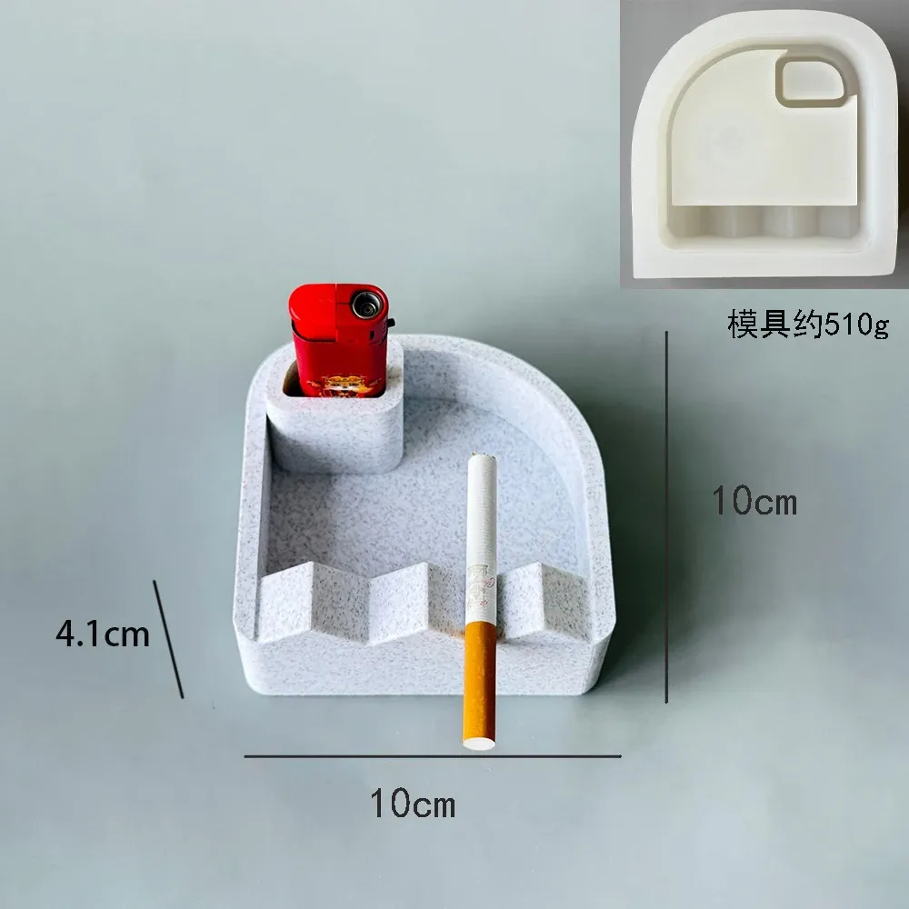 Moule silicone cendrier béton, emplacement briquet, cigare