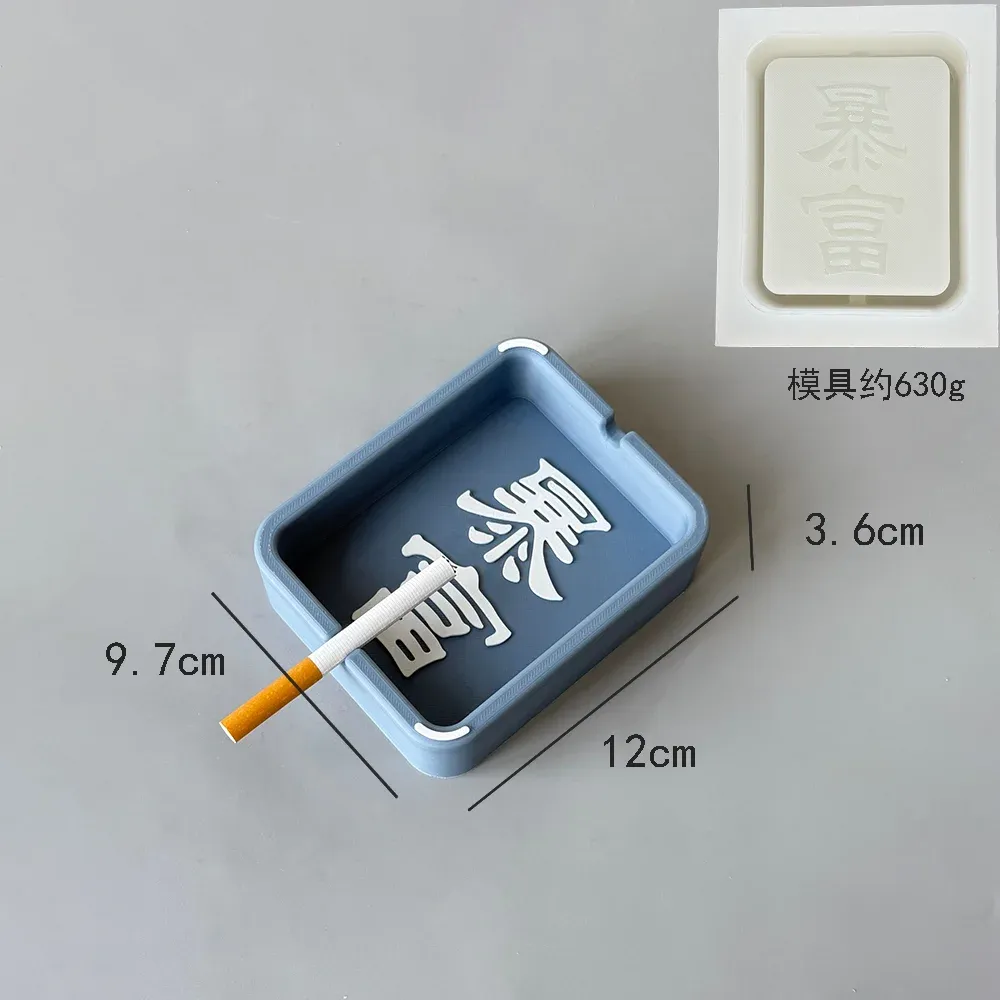 Moule silicone cendrier béton, emplacement briquet, cigare