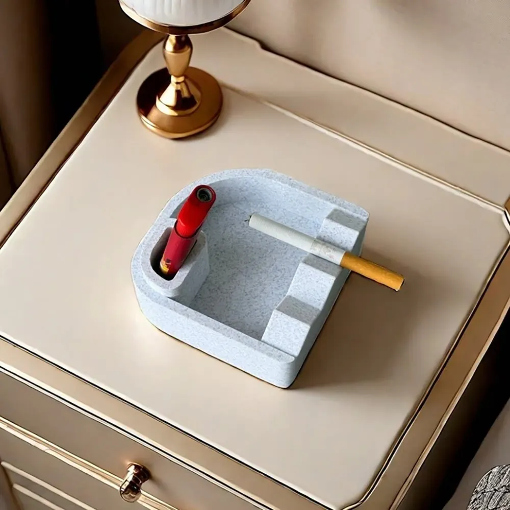 Moule silicone cendrier béton, emplacement briquet, cigare