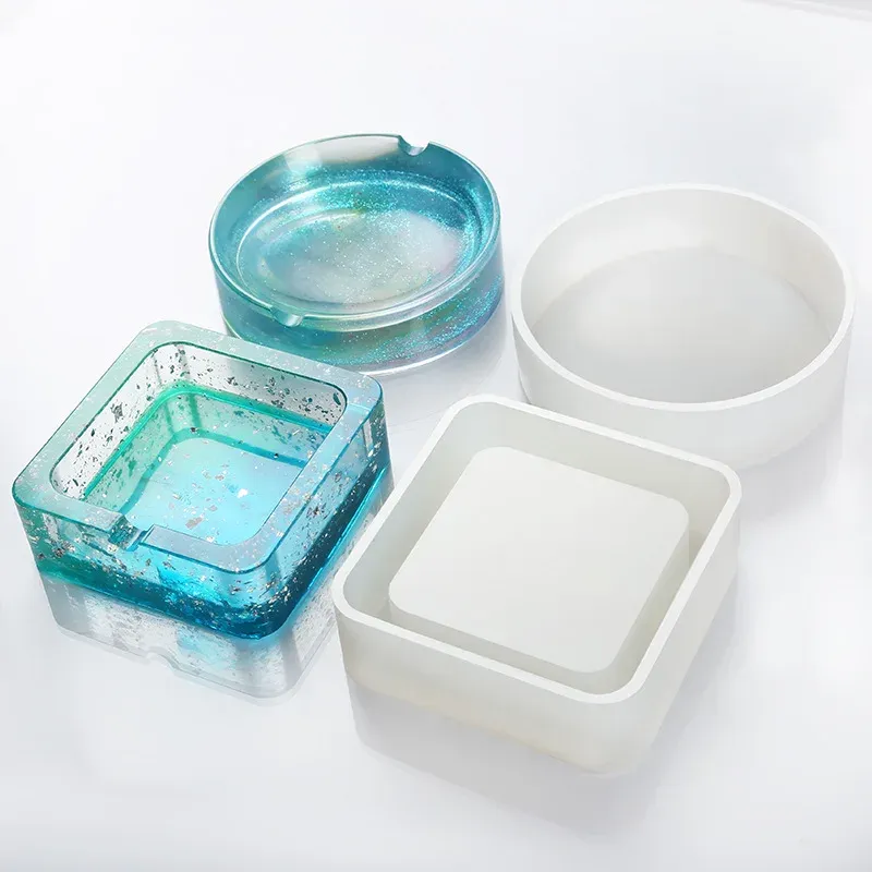 Moule silicone cendrier carré, cristal UV, ciment, artisanat