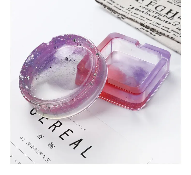 Moule silicone cendrier carré, cristal UV, ciment, artisanat