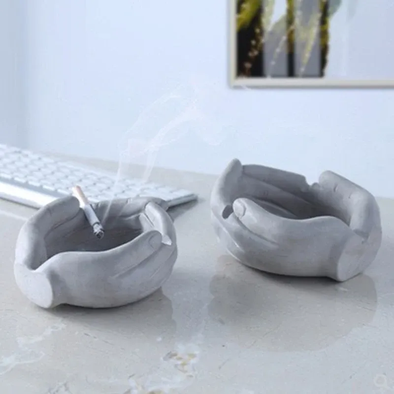 Moule silicone cendrier ciment, béton, bureau, géométrique