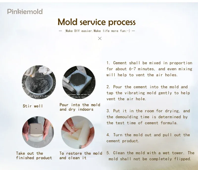 Moule silicone cendrier ciment, béton, bureau, géométrique
