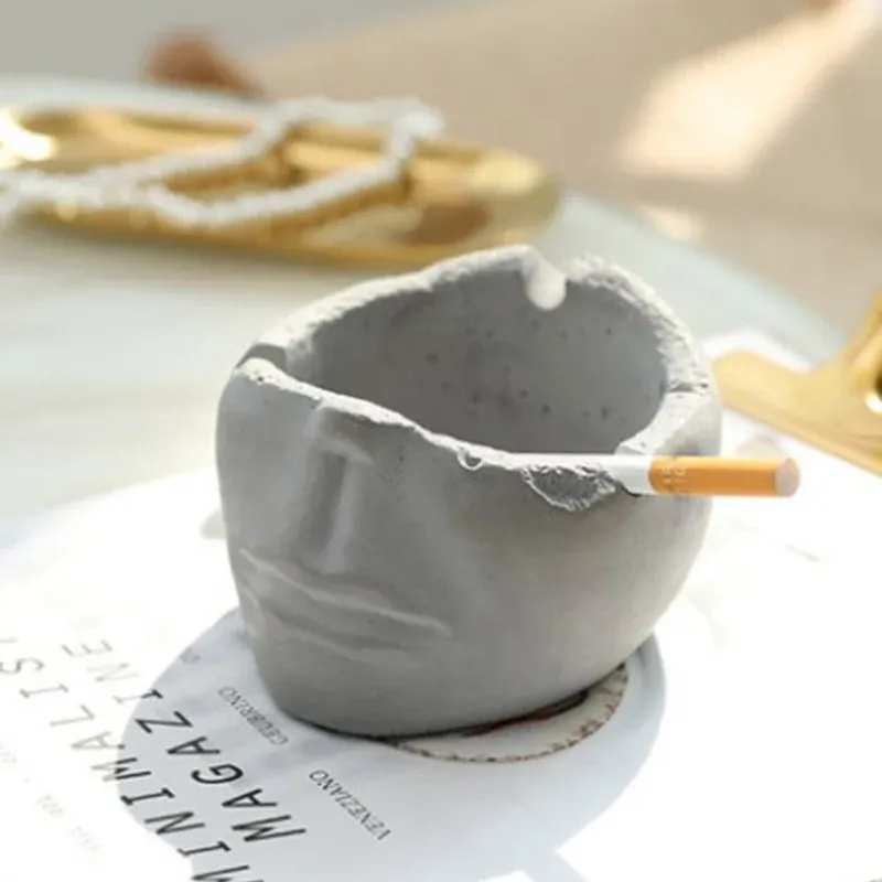 Moule silicone cendrier ciment, béton, bureau, géométrique
