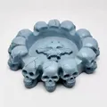 Moule silicone cendrier crâne croisé, béton, résine, décoration – 1