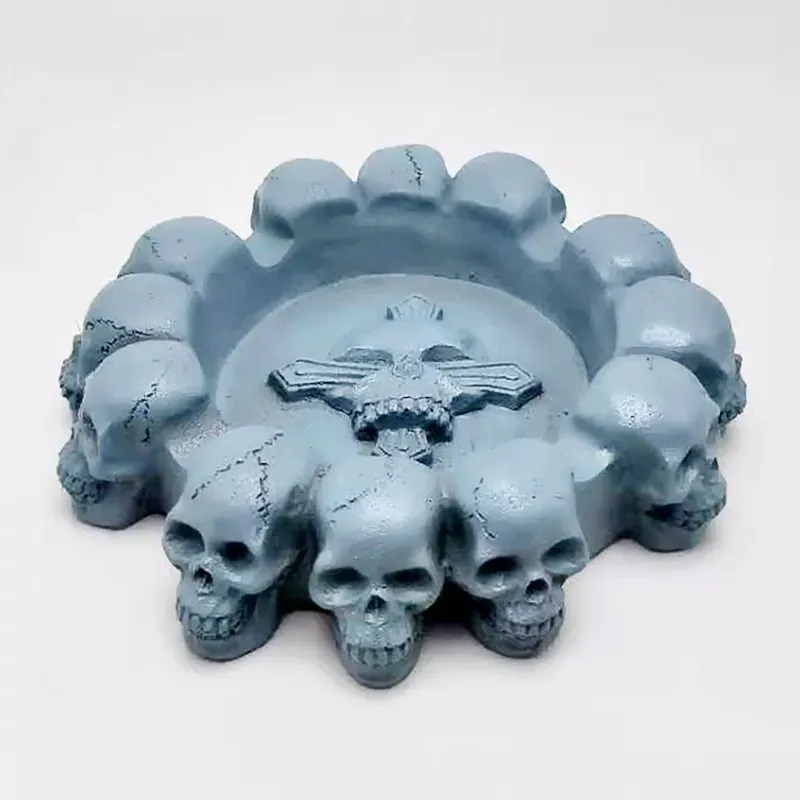 Moule silicone cendrier crâne croisé, béton, résine, décoration