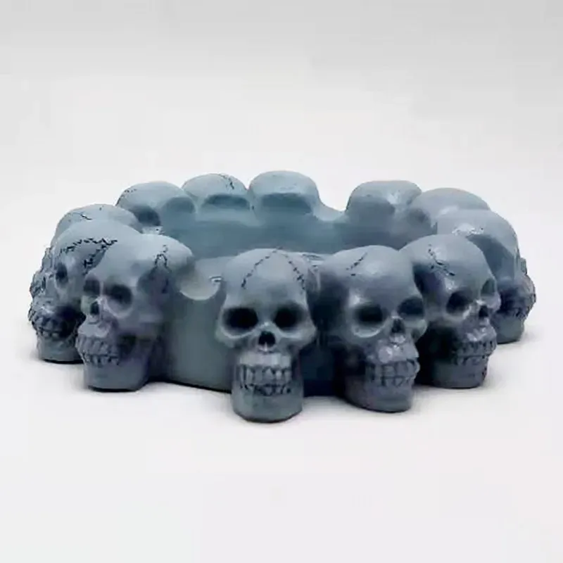 Moule silicone cendrier crâne croisé, béton, résine, décoration
