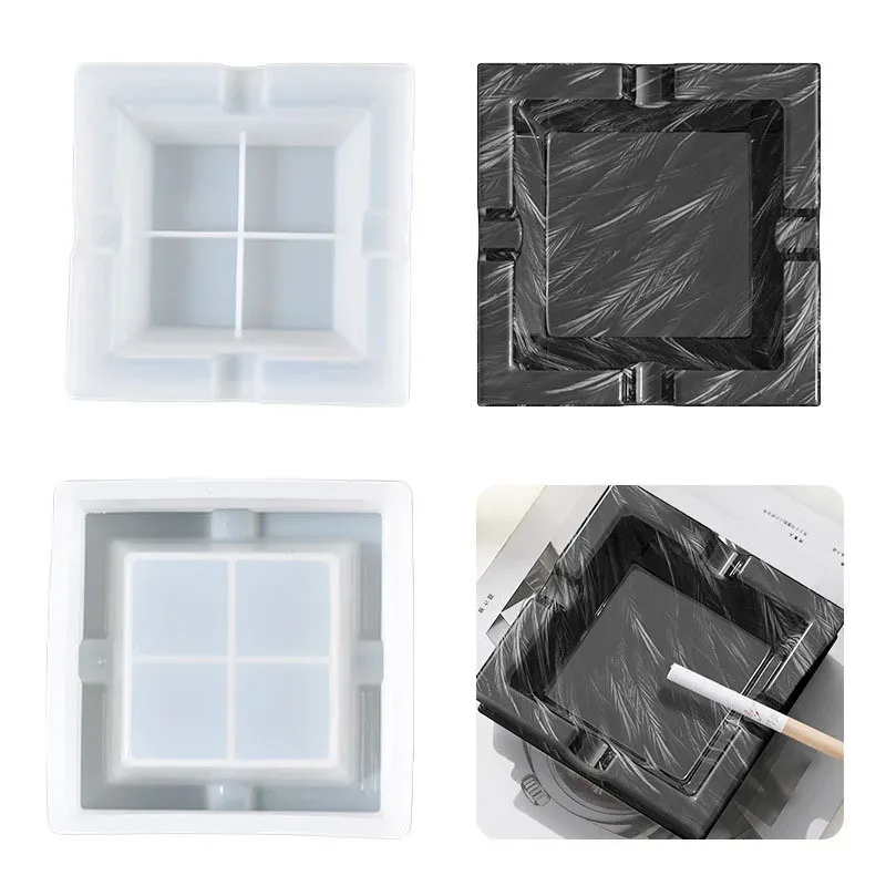 Moule silicone cendrier géométrique, organisateur bureau, résine