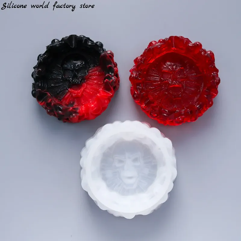 Moule silicone cendrier Halloween, crâne, résine époxy