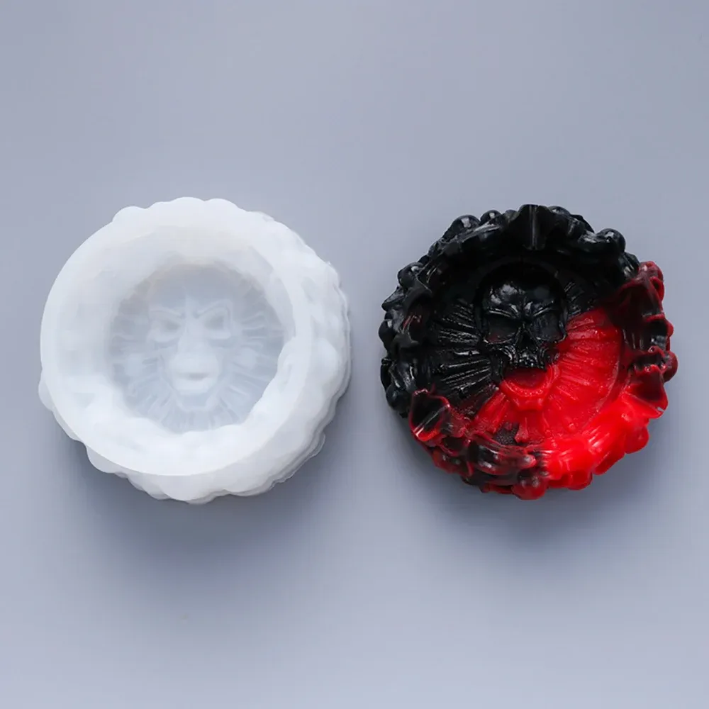 Moule silicone cendrier Halloween, crâne, résine époxy