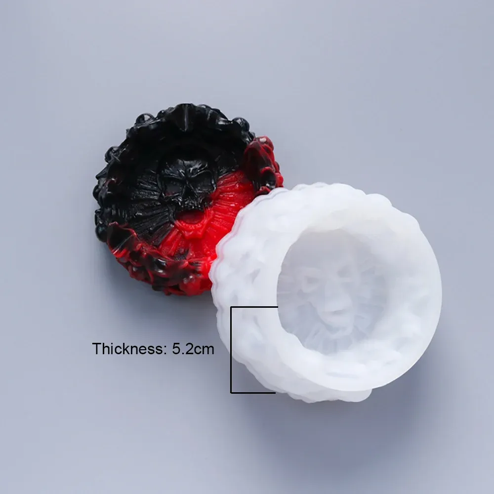 Moule silicone cendrier Halloween, crâne, résine époxy