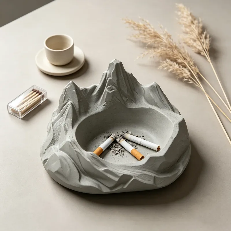 Moule silicone cendrier montagne neige, béton, plâtre, résine
