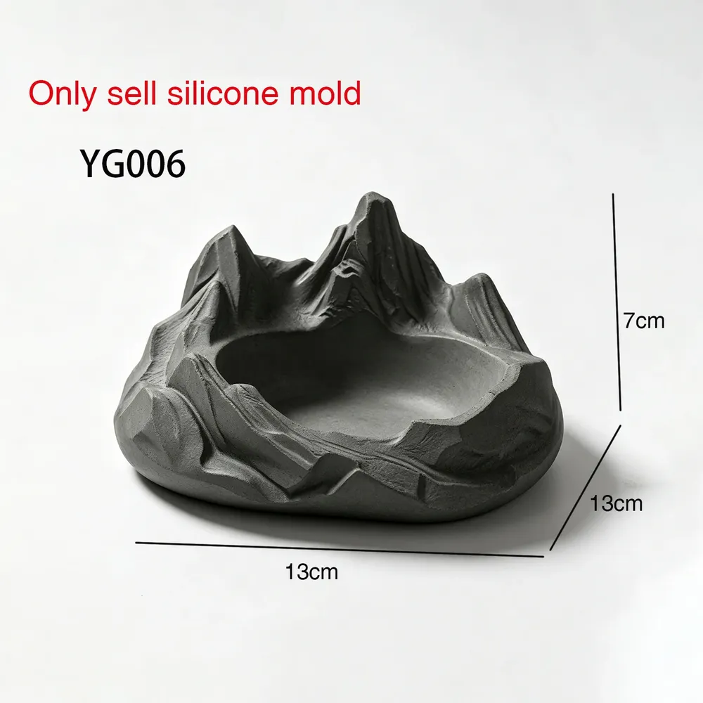 Moule silicone cendrier montagne neige, béton, plâtre, résine